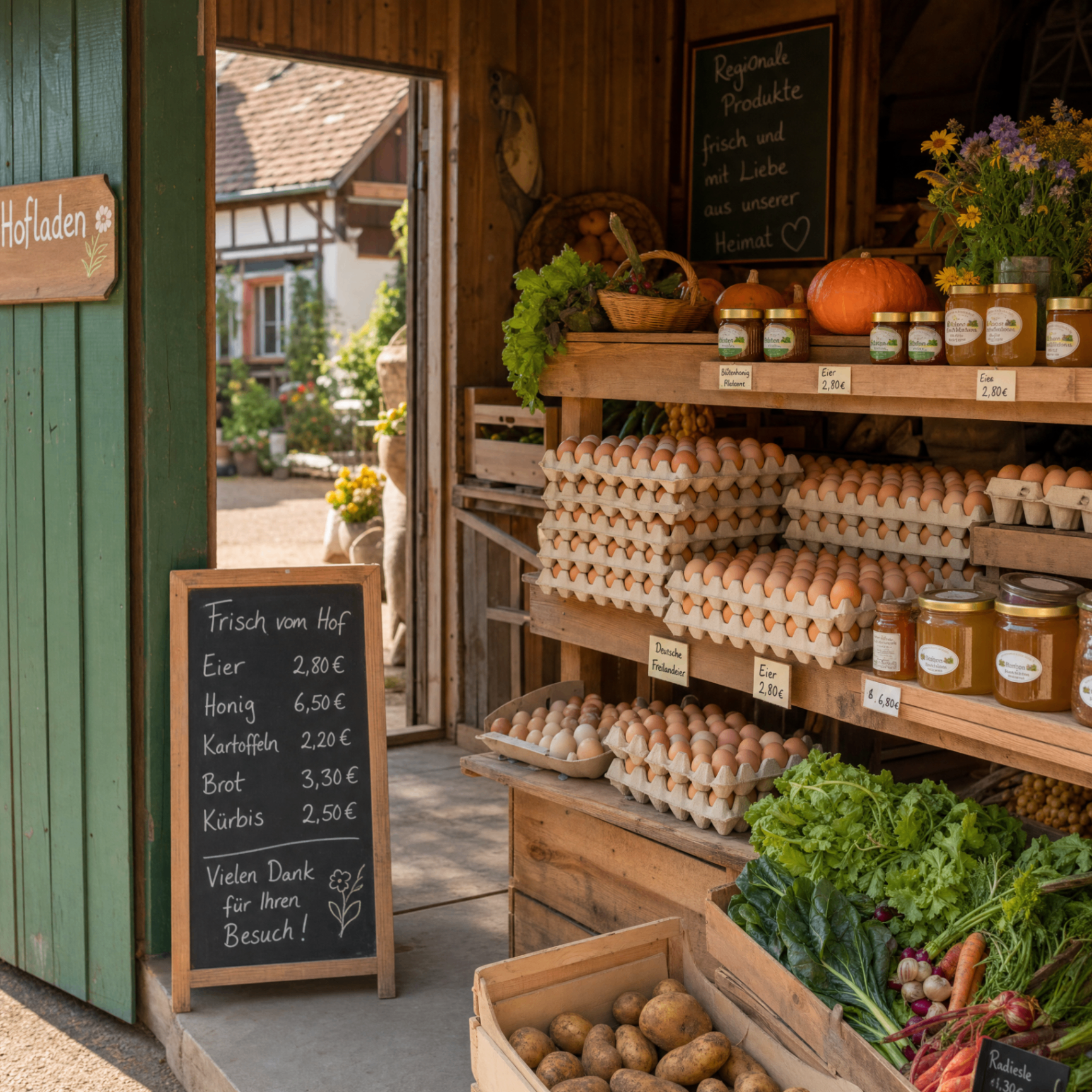 Landwirt am Hofladen